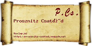 Prosznitz Csatád névjegykártya